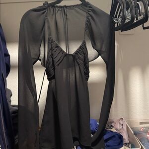 Zara Black Sheer Blouse